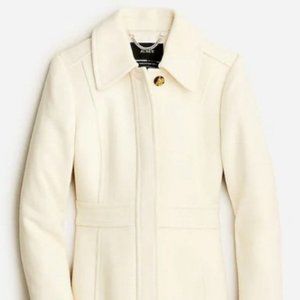 NEW! J.Crew Lady Day Topcoat Italian Wool Vintage White Size 12